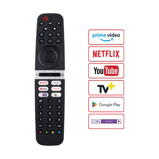 WEKO KL ARÇELİK SES KOMUTSUZ NETFLIX-PRIME VIDEO-BEINCONNECT-GOOGLE PLAY-YOUTUBE-TV+ TUŞLU  LCD LED TV KUMANDA resmi