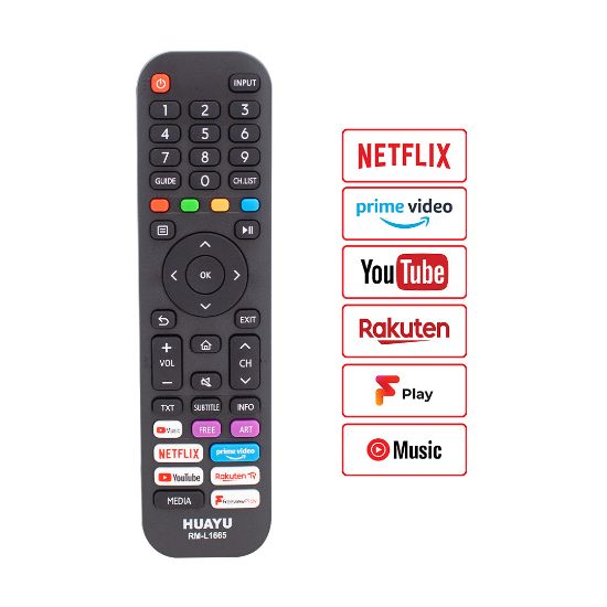 HUAYU KL RM-L1665 HISENSE NETFLIX-PRIME VIDEO-YOUTUBE TUŞLU LCD LED TV KUMANDA (8135=21786) resmi