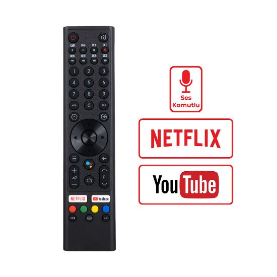 WEKO KL VESTEL * TESLA YOUTUBE-NETFLIX TUŞLU SES KOMUTLU LCD LED TV KUMANDA resmi