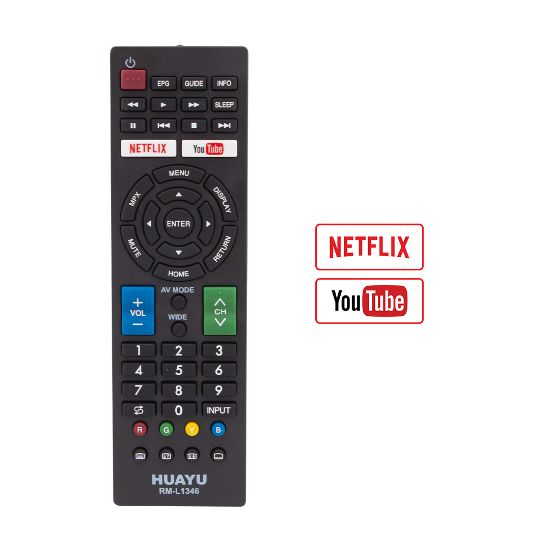 HUAYU KL SHARP RM-L1346 NETFLIX VE YOUTUBE TUŞLU BLİSTERLİ LCD LED TV KUMANDA resmi