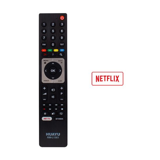 HUAYU KL RM-L1383 ARÇELİK-BEKO-GRUNDIG UNIVERSAL 3D*NETFLIX*MY MEDIA TUŞLU LCD LED TV KUMANDA resmi
