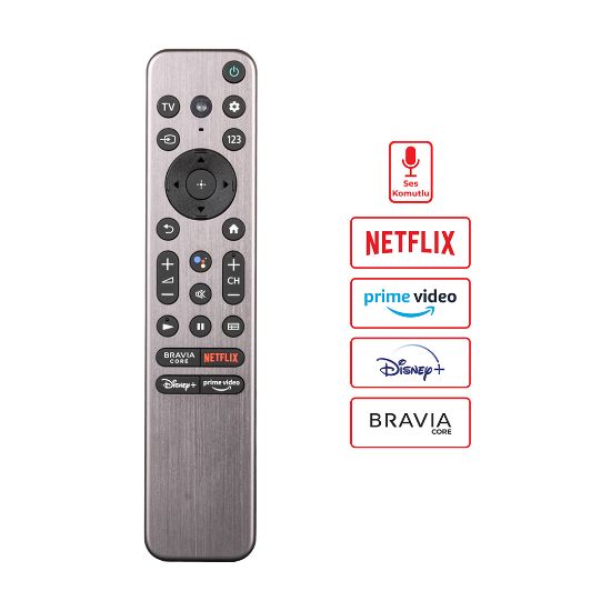 WEKO KL SONY RMF-TX900U BRAVIA CORE*NETFLIX*DISNEY+*PRIME VIDEO TUŞLU SES KOMUTLU LCD LED TV KUMANDA resmi