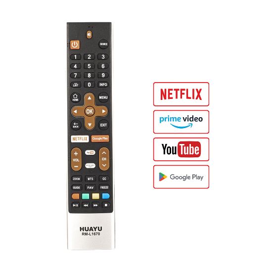HUAYU KL SKYWORTH RM-L1670 NETFLIX-GOOGLE PLAY TUŞLU LCD LED TV KUMANDA resmi