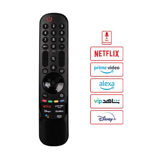 WEKO KL LG AKB76039906 NETFLIX - PRIME VIDEO - SHAHID VIP - ALEXA TUŞLU SES KOMUTLU LCD LED TV KUMANDA resmi