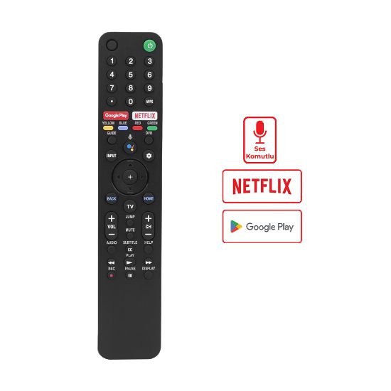 WEKO KL SONY RMF-TX500U NETFLIX-GOOGLE PLAY TUŞLU SES KOMUTLU LCD LED TV KUMANDA resmi