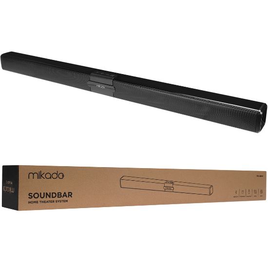 MIKADO MD-SB101 SİYAH 10WX2 12V/1.5A BT USB AUX TF KARTLI EV SİNEMA SOUNDBAR HOPARLÖR resmi