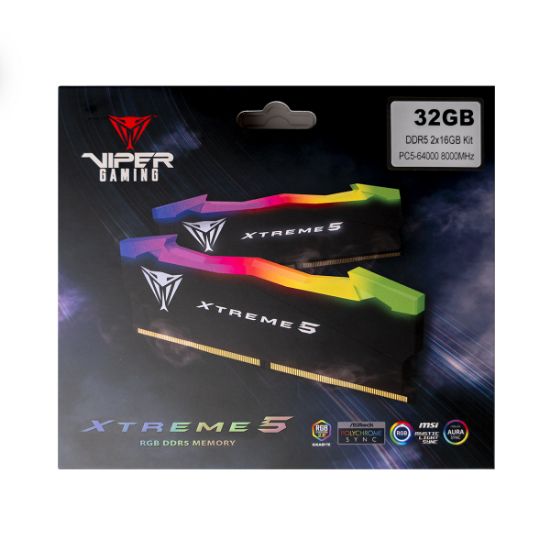 Patriot Viper Xtreme 5 RGB 48GB (2x24GB) DDR5 8000MHz CL38 Gaming Ram (Bellek) (PVXR548G80C38K) resmi