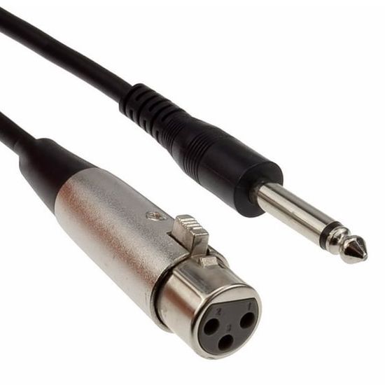 FULLY G-526V 6.3MM MONO ERKEK CANON DİŞİ 4 METRE  MİKROFON ARA KABLOSU resmi