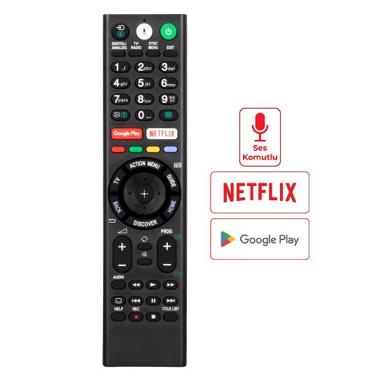 WEKO KL RMF-TX300E SONY NETFLIX-GOOGLE PLAY TUŞLU SES KOMUTLU LCD LED TV KUMANDA resmi