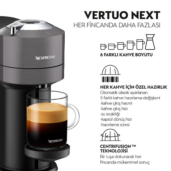 NESPRESSO VERTUO NEXT C MATT BLACK KAPSÜL KAHVE MAKİNESİ resmi