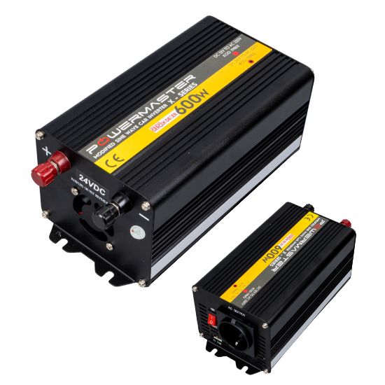 POWERMASTER PWR600-24 TEK DİJİTAL EKRAN 24 VOLT - 600 WATT MODIFIED SINUS WAVE INVERTER resmi