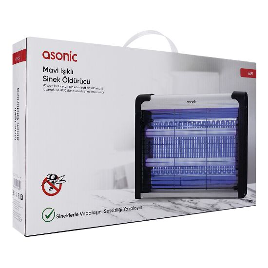 ASONIC AS-A29 SİYAH 6 WATT 2000 VOLT İKİ LEDLİ  SİNEK ÖLDÜRÜCÜ resmi