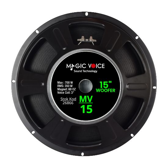 MAGİCVOİCE MV-15 MAX 700W / RMS 350 WATT 15 38 CM WOOFER YEDEK HOPARLÖR resmi