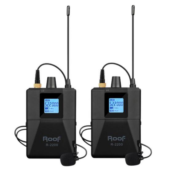 ROOF R-2200 UHF 2 YAKA KABLOSUZ TELSİZ MİKROFON SETİ resmi