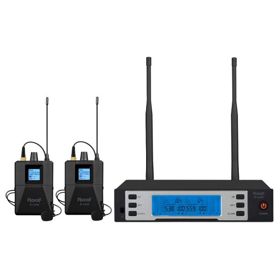 ROOF R-2200 UHF 2 YAKA KABLOSUZ TELSİZ MİKROFON SETİ resmi