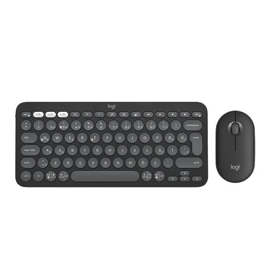 LOGITECH PEBBLE TÜRKÇE Q KLAVYE VE MOUSE 920-012245 resmi