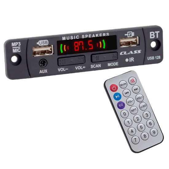 CLASS USB-128 USB/MIC/AUX/BLUETOOTH KUMANDALI OTO TEYP ÇEVİRİCİ DİJİTAL PLAYER BOARD resmi