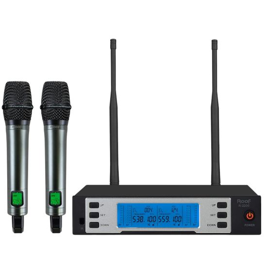 ROOF R-2200-EE UHF 2 EL MİKROFON TELSİZ MİKROFON SETİ resmi