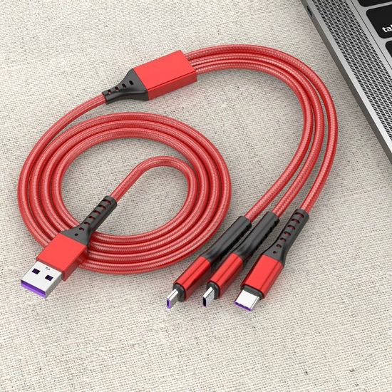 POWERMASTER PM-26336 3 IN 1 KIRMIZI 1.2 METRE ŞARJ KABLOSU resmi