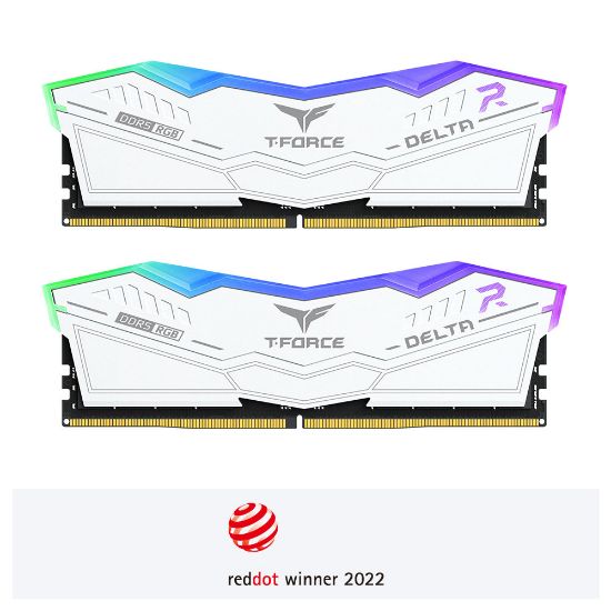 Team T-Force DELTA RGB Beyaz 32GB(2x16GB) 5600MHz DDR5 CL38 Gaming Ram (FF4D532G5600HC38GDC01) resmi