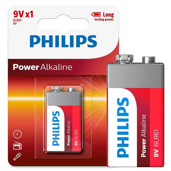 PHILIPS 6LR61-P1B 9 VOLT POWER ALKALİN PİL (TEKLİ) resmi