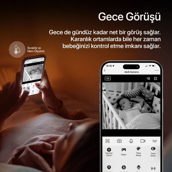 XENON SMART MONITORLU BEBEK KAMERASI X7202 resmi