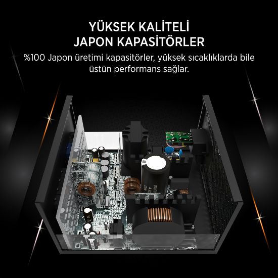 James Donkey JDP850 APFC 12CM 850W Bronze 80+ ATX 3.1 PCI-E 5.1 Power Supply - 3 Yıl Garantili resmi