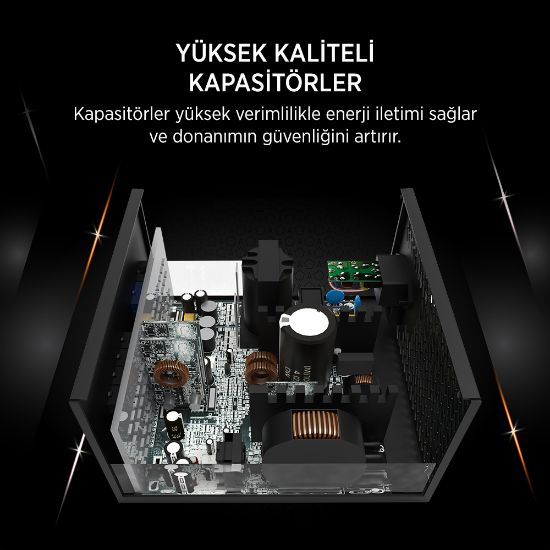 James Donkey JDP1050 APFC 12CM 1050W Bronze 80+ ATX 3.1 PCI-E 5.1 Power Supply - 3 Yıl Garantili resmi