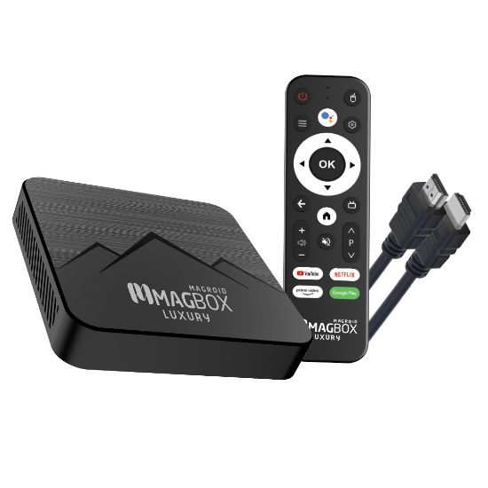 MAGBOX MAGROID LUXURY 32 GB HDD 2 GB RAM BLUETOOTH 5G SES KOMUT KUMANDALI ANDROID TV BOX resmi