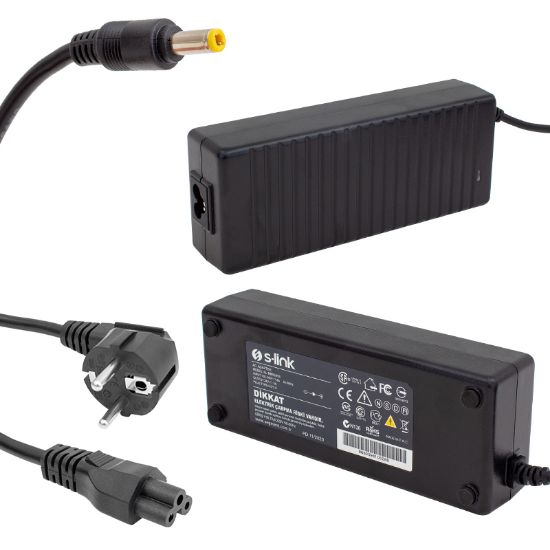 S-LINK SL-NBA2455 24 VOLT - 5 AMPER - 120 WATT 5.5*2.5 UÇLU PLASTİK KASA MASAÜSTÜ ADAPTÖR resmi