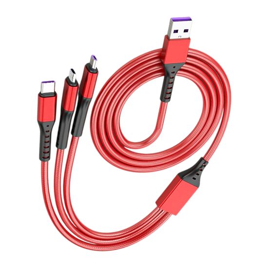 POWERMASTER PM-26336 3 IN 1 KIRMIZI 1.2 METRE ŞARJ KABLOSU resmi
