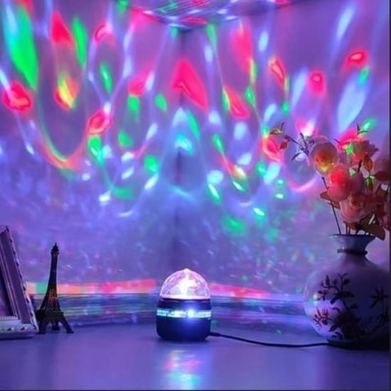LEDX YQX-6888 MİNİ USBLİ 3W ŞARJLI SİHİRLİ RGB LED DİSKO TOPU resmi