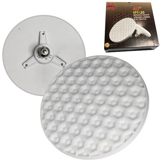 LEDX AL-WFOP 40 WATT MERCEKLİ DİZAYN YÜKSEK LÜMEN E27 DUYLU BEYAZ UFO LED resmi