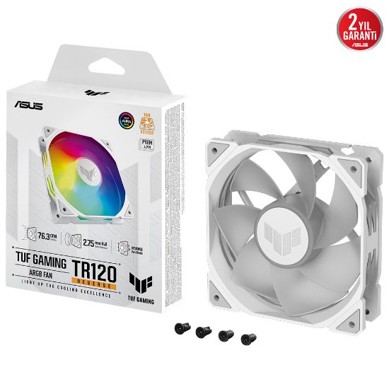 ASUS TUF TR120 120MM ARGB REVERSE BEYAZ KASA FANI resmi