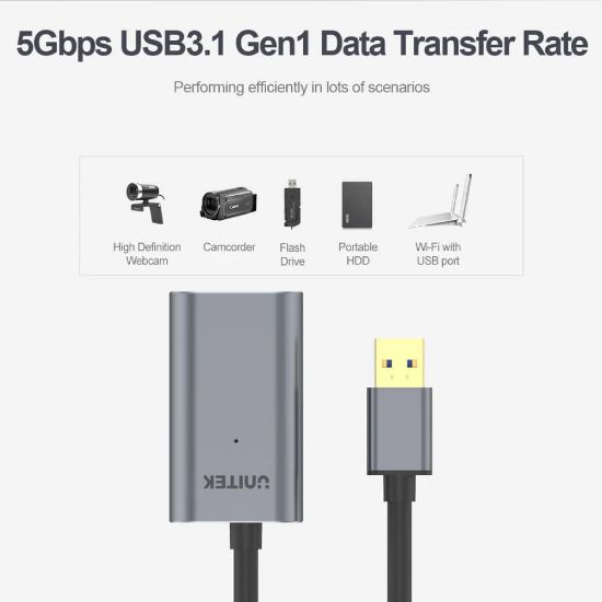 UNITEK USB3.0 UZATMA KABLOSU 10MT PREMIUM CHIPSET (Y-3005) resmi