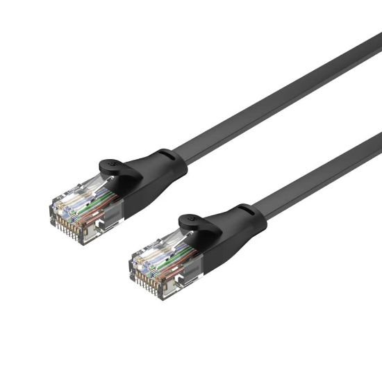 UNITEK CAT6 PATCH KABLO 10MT FLAT 1GBPS, SİYAH (C1813GBK) resmi