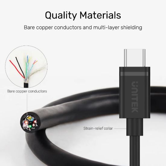 UNITEK TYPE-C HIZLI ŞARJ KABLOSU 1MT 60W(Y-C477BK) resmi