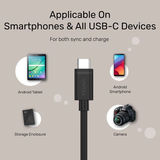 UNITEK TYPE-C HIZLI ŞARJ KABLOSU 1MT 60W(Y-C477BK) resmi