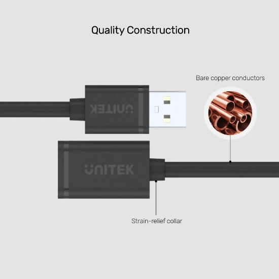 UNITEK USB-A(M) TO USB-A(F) UZATMA KABLO 1.5MT (Y-C449GBK) resmi
