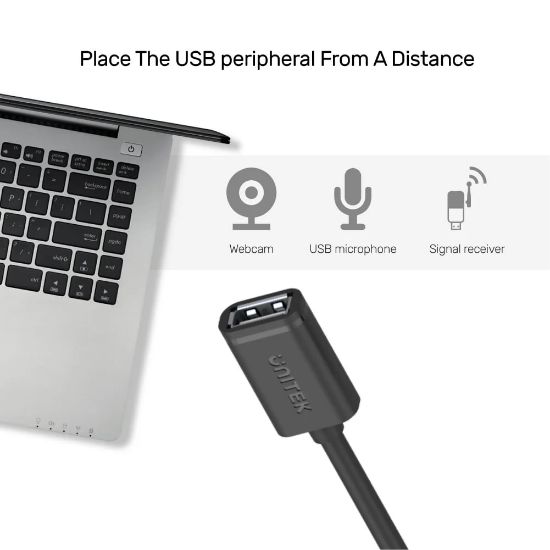 UNITEK USB-A(M) TO USB-A(F) UZATMA KABLO 1.5MT (Y-C449GBK) resmi
