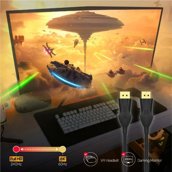 UNITEK DISPLAYPORT 1.4 KABLO 1MT 8K&60Hz (C1624BK-1M) resmi