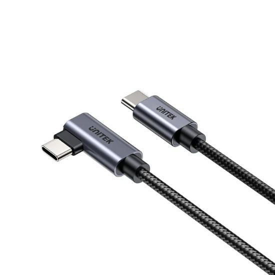 UNITEK TYPE-C HIZLI ŞARJ KABLOSU 90 DERECE 2 METRE 100W (C14123BK-2M) resmi