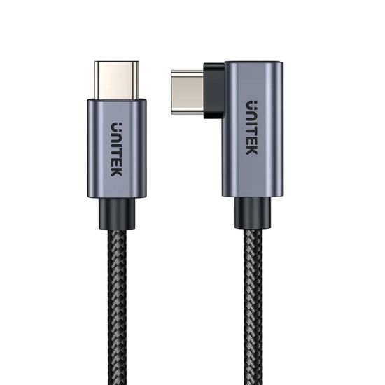 UNITEK TYPE-C HIZLI ŞARJ KABLOSU 90 DERECE 2 METRE 100W (C14123BK-2M) resmi