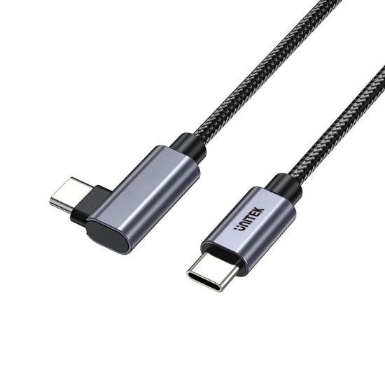 UNITEK TYPE-C HIZLI ŞARJ KABLOSU 90 DERECE 2 METRE 100W (C14123BK-2M) resmi