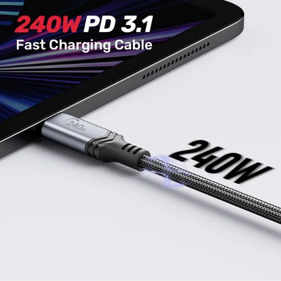 UNITEK TYPE-C HIZLI ŞARJ KABLOSU 2MT 240W (C14110GY-2M) resmi