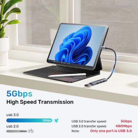 UNITEK TYPE-C TO 4 PORT USB HUB (USB3.0 + 3xUSB2.0) (H1208B) resmi
