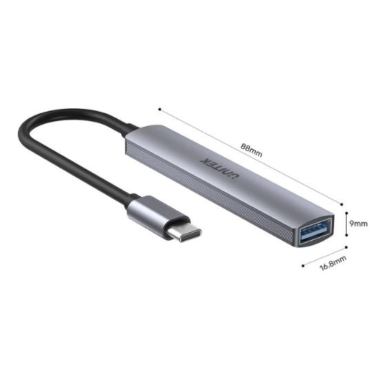 UNITEK TYPE-C TO 4 PORT USB HUB (USB3.0 + 3xUSB2.0) (H1208B) resmi