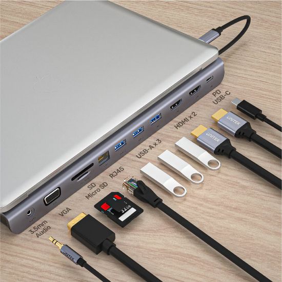 UNITEK USB-C 11in1 UNIVERSAL DOCKING STATION MST DESTEKLİ  (D1022B) resmi