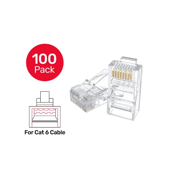 UNITEK CAT6 RJ45 MODULER KONEKTÖR 100'LÜ (Y-OT19TP) resmi