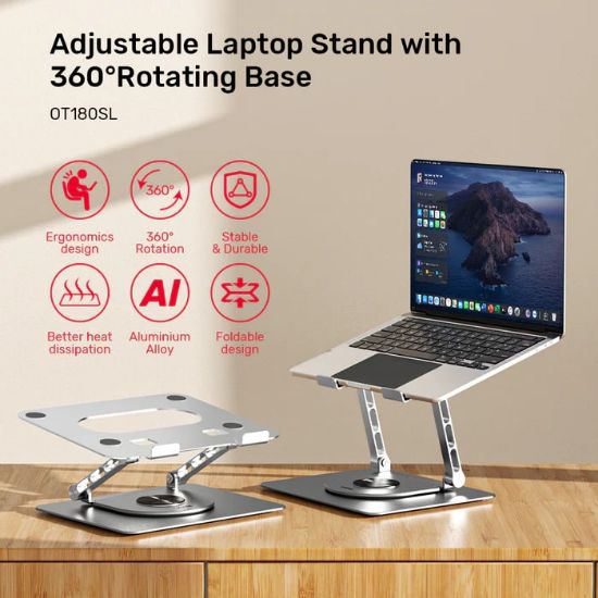 UNITEK 360 DERECE DÖNER METAL NOTEBOOK STANDI 10-16” (OT180SL01) resmi